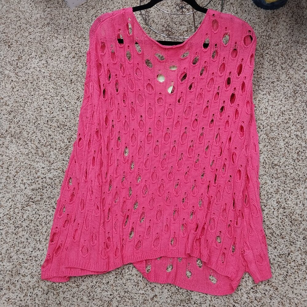 3615 Size Small Oversize BiBi Pink Long Sleeve Sweater. NWT. - Picture 5 of 6